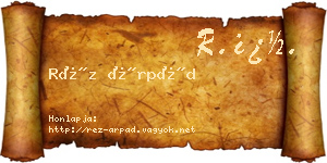 Réz Árpád névjegykártya